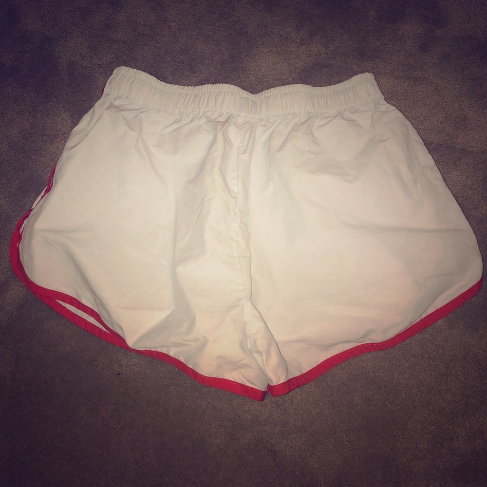White and Red BDG Athleisure Shorts